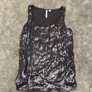 New York & Company Grey Sequin Tank